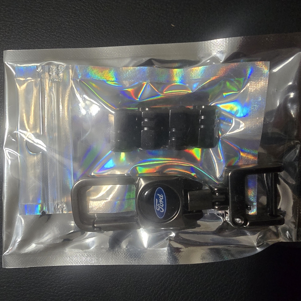 Ford Black and Silver Keychain with Carabiner